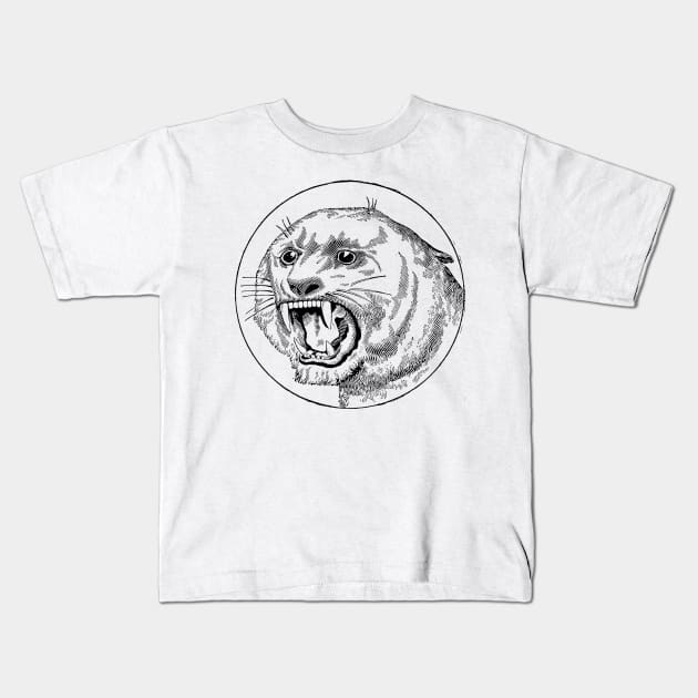 Wildcat Mountain Lion Cougar Feline Animal Cat Kids T-Shirt by encycloart